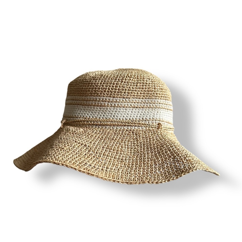 Helen Kaminski Provence 10 Raffia Sun Hat Natural Wide Brim Packable